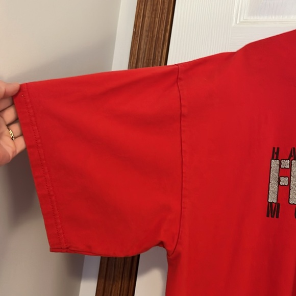 Harley Davidson Motorcycles Red Firefighter Short Sleeve T- Shirt Tee Men’s XL - Picture 6 of 16